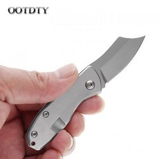 [해외] OOTDTY 미니야외 과일 나이프 구조 접는 블레이드 사냥 티타늄 스틸 서바이벌 전술 스틸레토 정밀 나이프, 상세내용표시