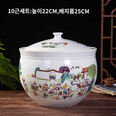 사기요강 단지 변기 침상 휴대용 도기 도자기 뚜껑 꽃무늬 요강 소변통 옛날 빈티지, 백자도 5kg( 3종 증정), 1개