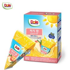 Dole 돌 후룻팝 피치팝(8개입)x1팩/얼려먹는주스, 62ml, 1개