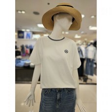 올리브데올리브 자수 로고 라인 배색 반팔W4ME208