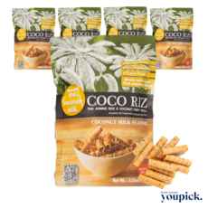 [유픽] Coco Riz 코코리즈 코코넛 크리스피롤 스낵 오리지널 코코넛 밀크향, 100g, 5개