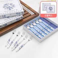 라리사 쯔비벨무스터/프라하블루 티스푼 티포크 5p 세트 택1, 02.라리사 프라하블루, 02-02.티포크 3D21, 5개