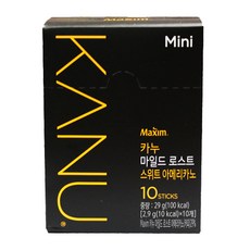 동서 카누 미니 마일드 로스트 스위트 아메리카노 29g(2.9gX10T) 10개입 BOX 식품 > 커피/차 커피 커피믹스 일반커피믹스, 2.9g, 10개
