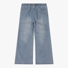 신디키즈 [NC수원터미널점] 사랑스러운 디자인으로 어느옷과 코디해도 잘 어울리는 라인 베어 경량 와이드 데님 CITJ24F1Z