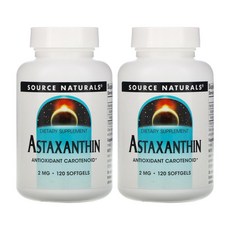 소스네츄럴 아스타잔틴 2mg 120정 2통 카로티노이드 홍조류 소스내츄땡, 2개