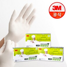 3M 니트릴 위생장갑 100매 무분말 독일 LFGB인증 - L(화이트), 1개, 100매입