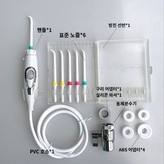 물치실 물양치 치간세정기 워터칫솔, X1 화이트 2종 구경 노즐 표준 장착, 1개