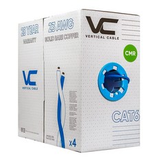 수직 케이블 Cat6 550MHz UTP 23AWG 솔리드 베어 구리 304.8m(1000피트) 벌크 이더넷 케이블 - 060 시리즈 블랙, 블루