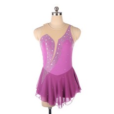 피겨복 리듬체조 피겨 경기 연습복 대회복 무용복 비즈, XS, XS