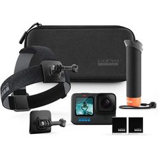 GoPro HERO12 블랙 + 액세서리 번들 핸들러 헤드 스트랩 20 엔듀로 배터리 휴대용 케이스 포함