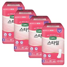 디펜드 스타일 라이너 여성용 무향 롱, 28개입, 4팩