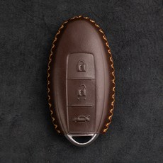 자동차 차 키 홀더 가죽 지갑 파우치 케이스, 3테일 박스 타입 순갈색