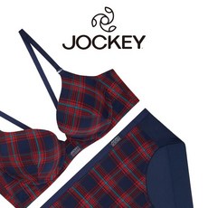 [쟈키] JOCKEY 레드체크 브라팬티세트