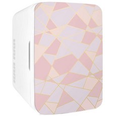 침실용 쿨리 10L 미니 냉장고 자동차 사무실 책상 대학 기숙사 12v 휴대용 쿨러 워머 식품 음료 스킨케어 뷰티 메이크업 ACDC 유리 전면 소형 110V 흰색, Fractal Pink_10 Liter, 6) 프랙탈 핑크  10 Liter