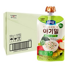 일동 이유식 후디스 아이얌 아기밀 100g 5종택1, 10개 - 아기밀