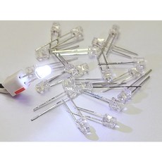 3mm LED 고휘도 (화이트 백색) 플렛타입LED 확산형LED FLATLED 3파이LED / 1봉 100개