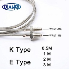 열전쌍 m6 m8 나사 식 열 저항 온도 센서 온도 라인 프로브 k 유형 1 m, 1개, 6. E 0.5m M6