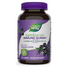 삼부커스 120 구미 네이쳐스 웨이 엘더베리 삼부커스 3 200mg 120 구미 x2통, 120정, 2개