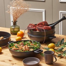 칸 IH 인덕션겸용 블랙펄 5중 코팅냄비 찜기 양수웍, 28cm 양수웍냄비, 1개