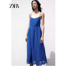 ZARA 자라 펀칭 자수 루즈핏 롱원피스