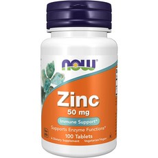 Now Foods Zinc Gluconate 나우푸드 아연 징크 글루코네이트 50mg 100정