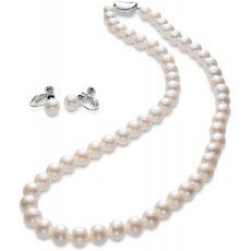 진주목걸이귀걸이세트8mm