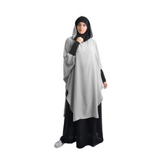 Eid 이슬람 여성 Hijab 드레스기도 의류 Abaya Long Khimar Jilbab 후드 풀 커버 라마단 가운 아바야 부르카 니캅, 04 GRAY