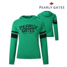 파리게이츠 골프 pearlygatesgolf여성 컬러 배색 후드 니트 P522B3SW962_GN, 002, GN, 1개