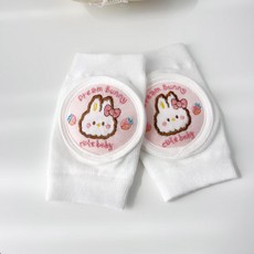 시월에인절 아기 유아 돌 여름 무릎보호대 미끄럼 방지 자수 보호대, 1개, 딸기 토끼