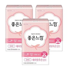 좋은느낌 에어핏 쿠션 울트라 슬림 중형 생리대 날개형, 36개입, 3팩