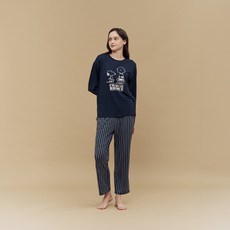 애니바디 남여공용 피치기모 스누피 라운지 파자마 세트 ANLA23W91_NC 강서점