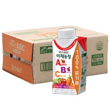 파스퇴르 100% 유기농 야채농장 ABC 주스 실온보관, 200ml, 20개