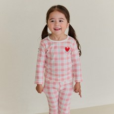 키키스토리 하트와펜(핑크) 코튼스판 긴팔 실내복