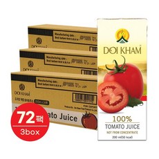 도이캄 100% 착즙 토마토 주스 (200ml x 72팩), 없음