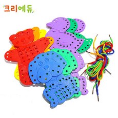 (크리에듀) 동물 실꿰기블록 9pcs, 1개