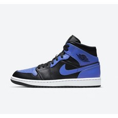 [공식판매처] 나이키 조던1 미드 블랙 하이퍼 로얄 (GS) Nike Jordan 1 Mid Black Hyper Royal (GS) 554725-077 류씨네편집샵