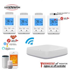 TUYA Gateway hub 용 스마트 링키지 자동 온도 조절 식 라디에이터 밸브 가열 온도 조절기 wifi ZigBee|스마트 온도 조정 시스템|, 1개, D-Combination 4, 3.0VDC