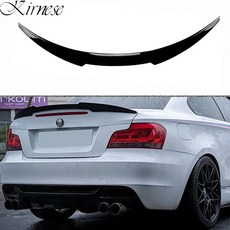 글래스 블랙 카본 프린팅 ABS 리어 스포일러 윙 BMW 1시리즈 2도어 쿠페 E82 E88 1M 07-13 블랙, Unpainted 스포일러