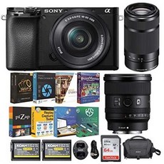 Sony Alpha a6100 APS-C Mirrorless Interchangeable-Lens Camera with 16-50mm 55-210mm and FE 20mm f1, One Color_One Size, 상세 설명 참조0, 상세 설명 참조0