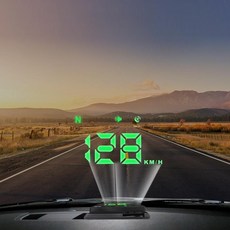 2025 통합 HUD 자동차 헤드업 디스플레이 초정밀 GPS 방식 USB 연결 속도계, 블랙, 1개