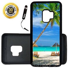 Custom 갤럭시 S9 케이스 (Tropical 비치 Resort Palm 트리 Sand) Edge-to-E, 상세내용참조, 상세내용참조