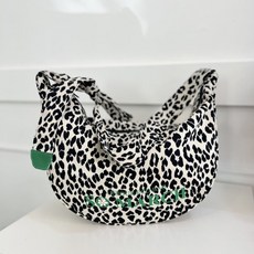 웨일 호피 호보 크로스백 레터링 버킷 에코 반달 가방