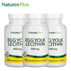 네이처스플러스 계란 달걀 에그 Egg 노른자 요크 레시틴 300mg 180캡슐 3개, 180정