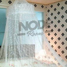 노드룸 플라워 캐노피 침대모기장 화이트 레이스모기장
