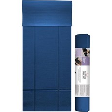 접이식 지지 바디 정렬 라인 손 및 발 가이드가 포함된 논슬립 정형외과 요가 매트 시니어 초보자에게 적합하며 길이 68인치 x 너비 24인치입니다, Blue - 1/4-Inch (6mm), 1개