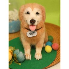 주문제작 DIY 강아지 동물 양모펠트 아트돌 리얼 핸드크레프트 반려견 전신인형, 01. 브라운 블랙 강아지