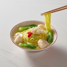 가자미 육수로 맛을 낸 홍콩식 새우완탕면 650g 1-2인분 (탱글한 완탕에 쫄깃한 면), 2개