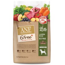 ANF 유기농 6Free 양고기 전연령 애견 사료, 1개, 6kg, 양 - 강아지사료