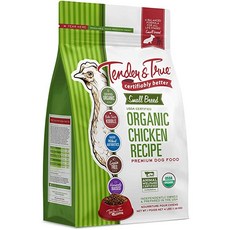 Tender True Pet Nutrition Small Breed Organic Chicken Recipe Dog Food 4 lb (46003), 1개
