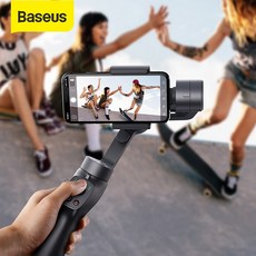 Baseus 3 축 무선 블루투스 핸드 헬드 짐벌 폰 안정기 for iPhone 화웨이 삼각대 짐벌 안정기 Gimal Smartphone|소형 짐벌|, Handheld Gimbal  Kit(A7), 1개(A7), 스페인 (A7)